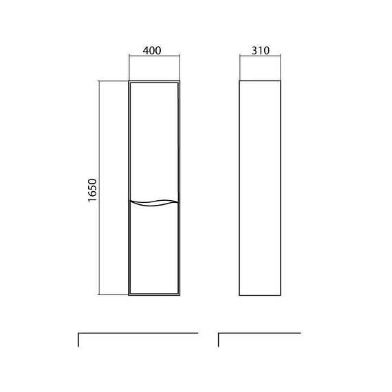 Пенал Альфа белый - подвесной 40 см (правый) - Изображение №6