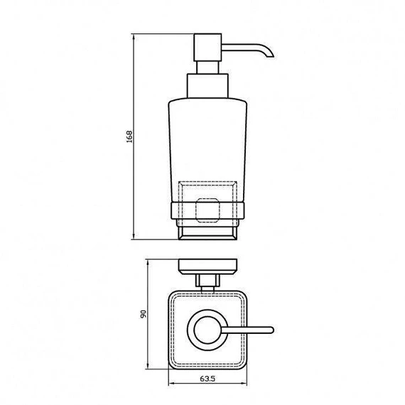 Дозатор для жидкого мыла Леонардо, черный матовый 9933A - Изображение №3