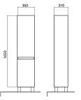 Тумба Еліт консольна 60 см + Дзеркало Еліт 60 см + Пенал Еліт + Змішувач Boston - Зображення №9