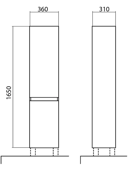 Тумба Еліт консольна 60 см + Дзеркало Еліт 60 см + Пенал Еліт + Змішувач Boston - Зображення №4