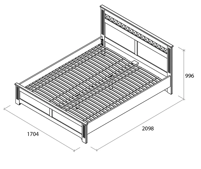 Кровать Бьянка1600 (1-5) без ламели - Изображение №5