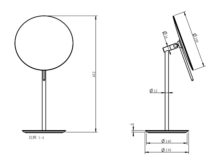 Косметичне дзеркало настільне, кругле Liberty 200 мм MM-FRB036CP - Зображення №6