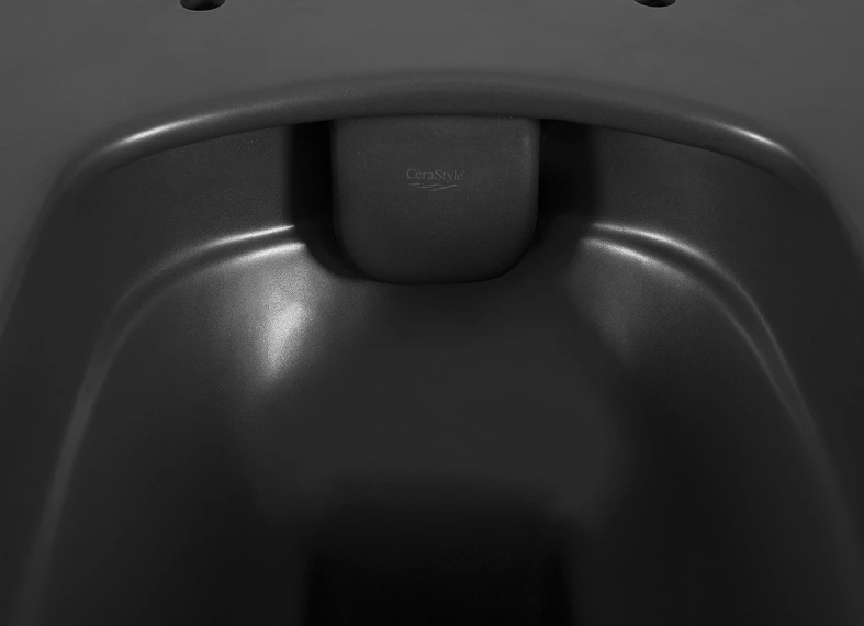 Унитаз подвесной безободковый Hera антрацит матовый, сиденье Slim Soft-Close - Изображение №5
