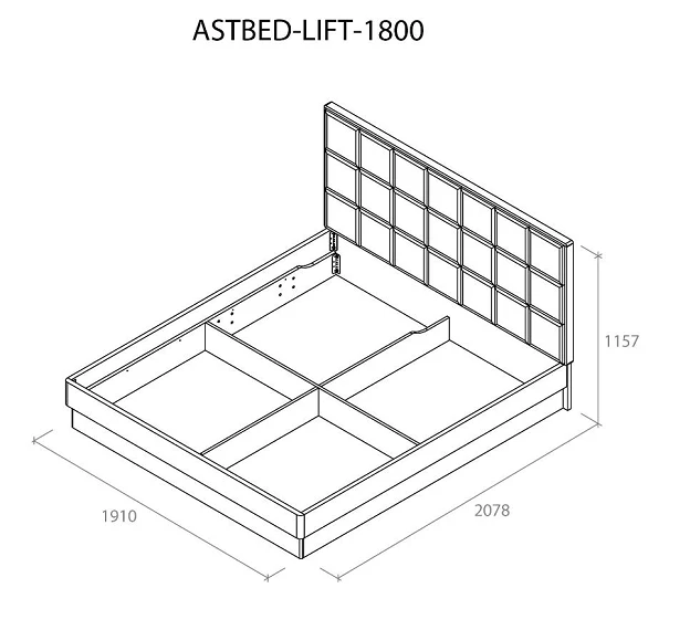 Кровать Астрид 1800 с подъемным механизмом серый - Изображение №3