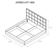 Ліжко Астрід 1800 з підйомним механізмом сірий - Зображення №1