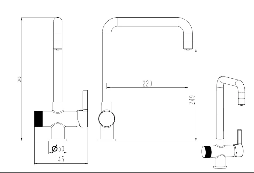 Змішувач кухонний з підключенням до фільтра 88999 AVALON - Зображення №5