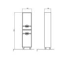 Пенал Глорія підлоговий 40 см з кошиком для білизни (Правий) - Зображення №15