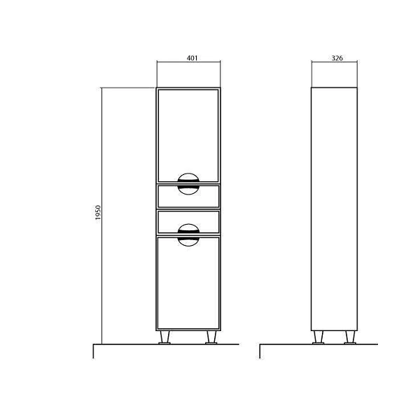 Пенал Глорія підлоговий 40 см з кошиком для білизни (Правий) - Зображення №8