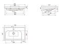 Тумба Вінтаж консольна 70 см з умивальником Frame (Бетон) - Зображення №15