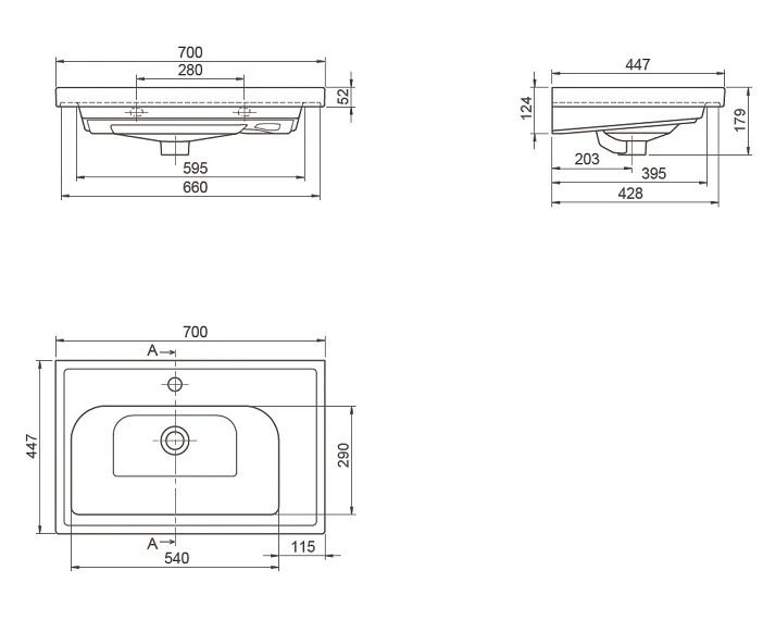 Тумба Вінтаж консольна 70 см з умивальником Frame (Бетон) - Зображення №8