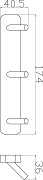 Планка з гачками Капрі, хром 6653×3 - Зображення №1