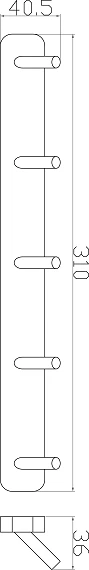 Планка с крючками CAPRI, хром 6655×5 - Изображение №3