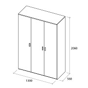 Шафа для одягу, 3-х дверна TESSA (1-4) - Зображення №1