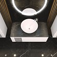 Тумба Манхэттен белый мат со столешницей 100 см и умывальником One 67 см Овал - Изображение №30