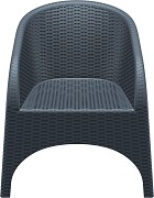 Крісло плетене з ратану ARUBA 804 темно-сіре HAGEA - Зображення №1