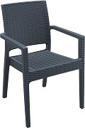 Крісло плетене з ратану IBIZA 810 темно-сіре HAGEA - Зображення №1