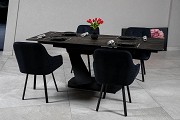 Стол Луара 140(200)*80*76 Laminam Naturali Noir Desir (3mm) - Изображение №1