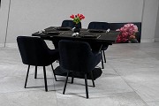 Стіл ЛУАРА 140(200)*80*76 Laminam Naturali Noir Desir (3mm) - Зображення №1