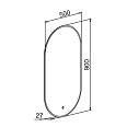 Зеркало Solar 50x90 см UNI sensor с подсветкой овальное - Изображение №14