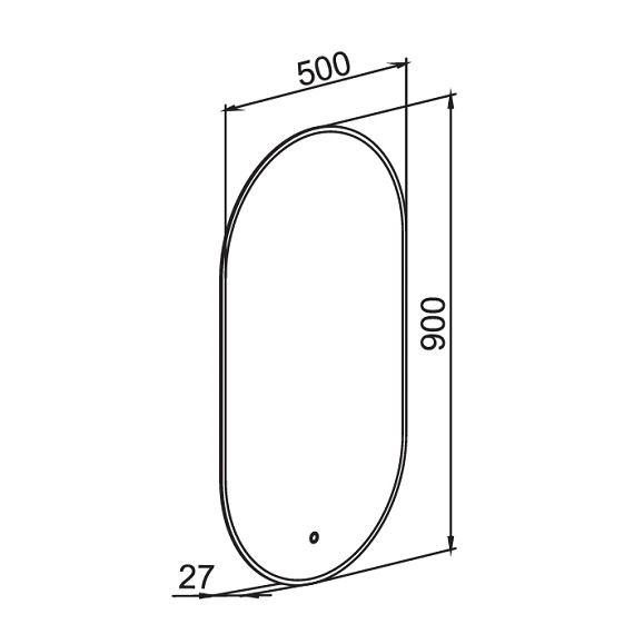 Зеркало Solar 50x90 см UNI sensor с подсветкой овальное - Изображение №6