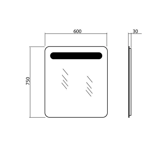 Зеркало Гамма 60 см с LED подсветкой - Изображение №5