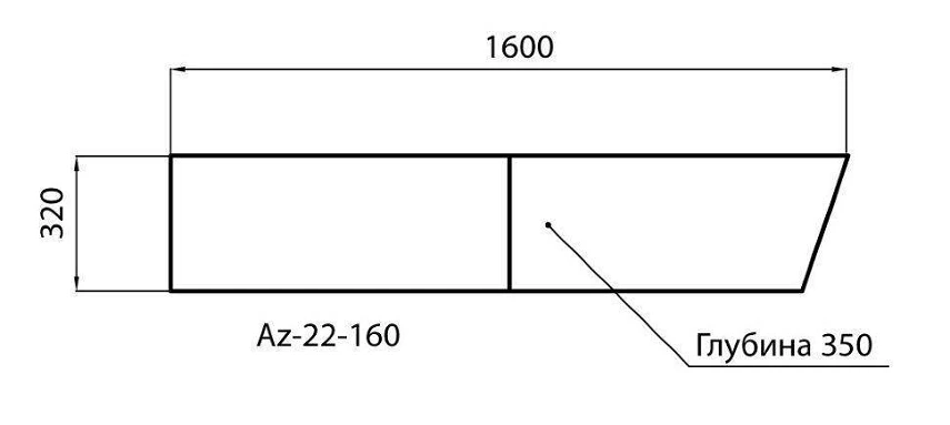 Тумба навісна Азімут 160 см Az-22-160 - Зображення №4