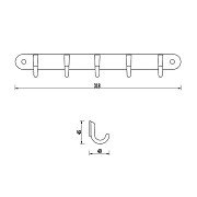 Планка с крючками Глория (5 крючков) 8055×5 - Изображение №1