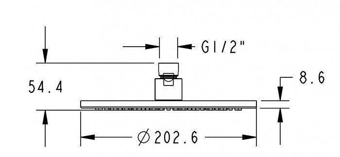 Верхній душ Rodos 004CP R200mm, круглий - Зображення №7