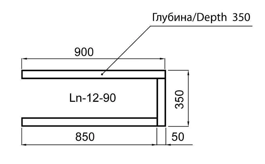 Полиця Лінк 90 см LN-12-90 - Зображення №4