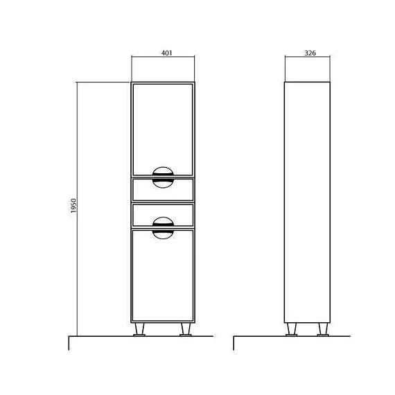 Пенал Глорія підлоговий без кошика для білизни 40 см (правий) - Зображення №7