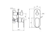 Смеситель скрытого монтажа для ванной и душа Imperial (2 функции) AF-L3B073CP - Изображение №1