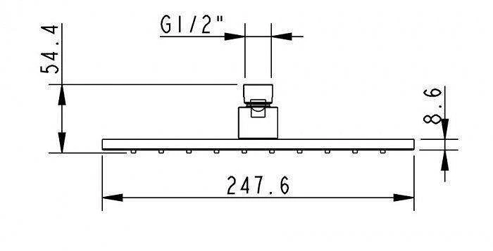 Верхній душ Rodos 011CP 250x250mm, квадратний - Зображення №7