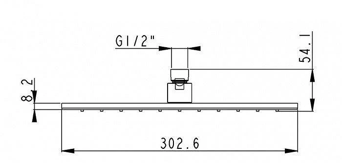 Верхній душ Rodos 014CP 300x300mm, квадратний - Зображення №7