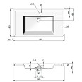 Умивальник композитний BAR 900x420 мм з переливом - Зображення №7